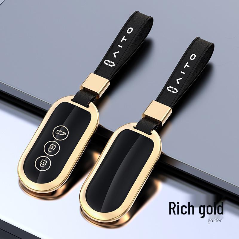 Huawei AITO Wenjie M5/M7 Smart Key Case: NFC Remote Control Protective Shell with Buckle.