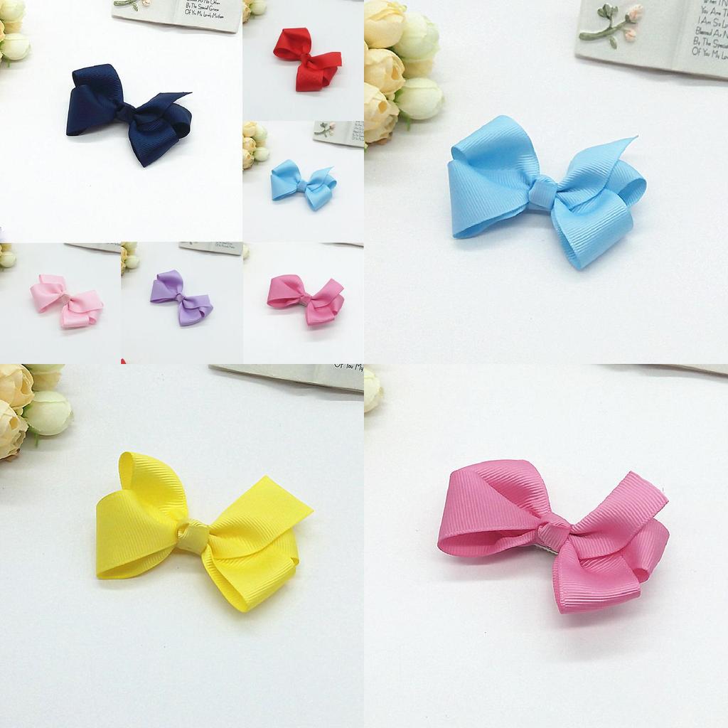 Children Hair Clips With Blue Ribbon Butterfly Bow For Girls Gift Pack