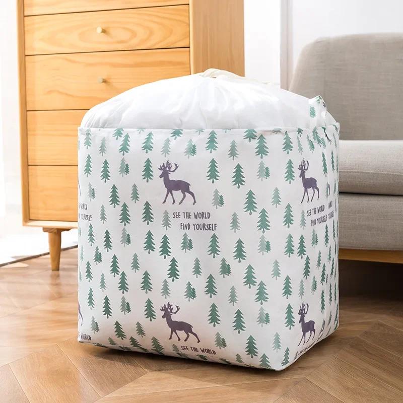 Printed Storage Laundry Basket Waterproof, Dust-proof Cotton and Linen, Hamper Socks, Clothes Bucket, Organizer Pouch, Household