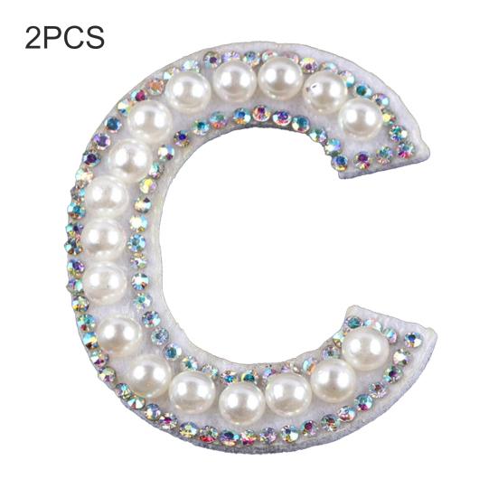 2Pcs DIY Handmade Patch Decor Fabric Adorable English Letter Shape Patch Sticker for Bag