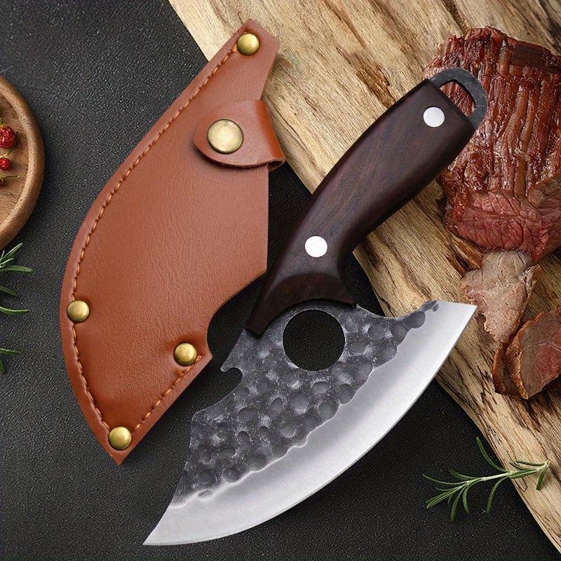 3PCS Stainless Steel Kitchen Chef Knife Hand Forged Boning Knife Cutters Pocket Knife Slicing Cooking Mini Knife Multipurpose Knife