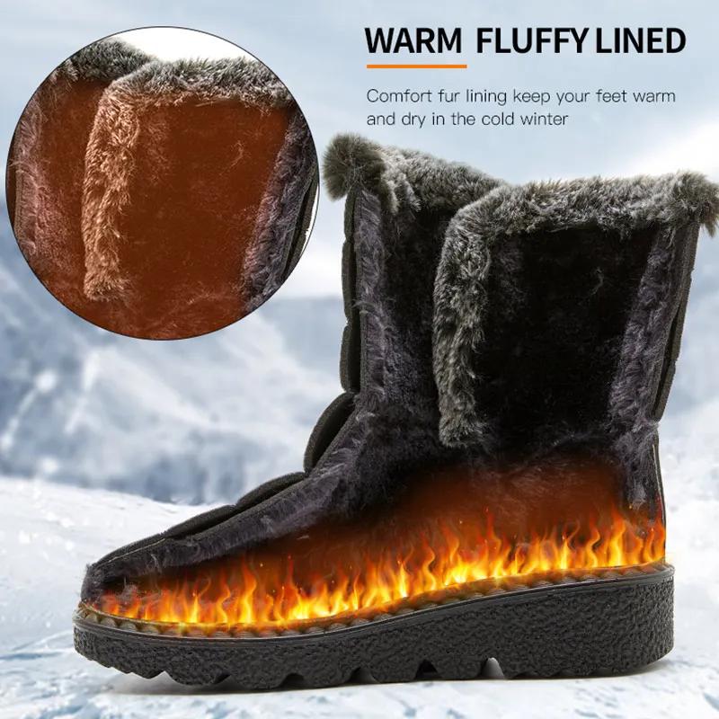 Damenstiefel Winter Stiefeletten Trend Winterschuhe für Damen Mode Wasserdicht Schneestiefel Neu mit Fell Damen Schuhe Botas Mujer