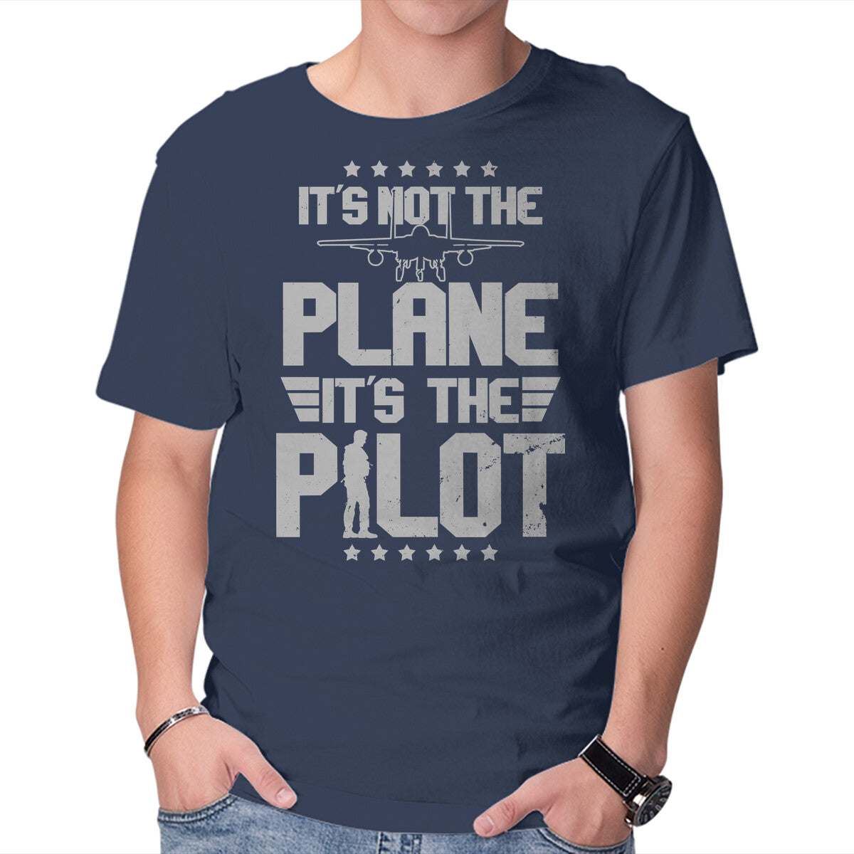 Unisex Crew Neck T-Shirt It s Not The Plane Graphic Short Sleeve Casual Tee XS