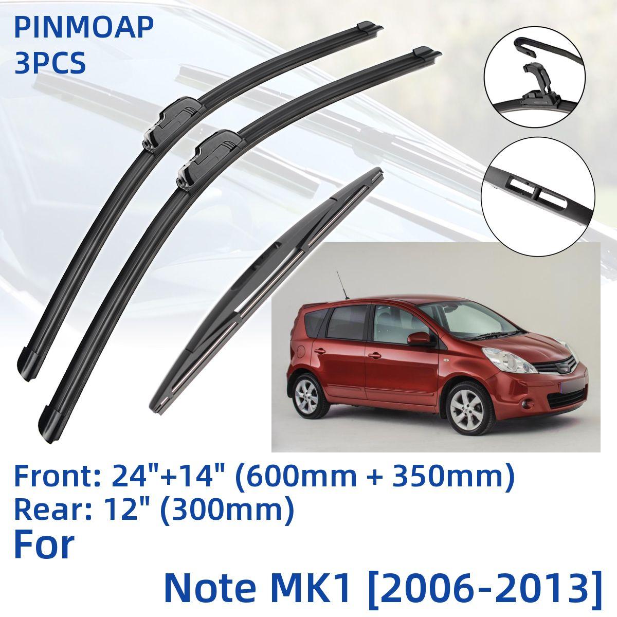 

3 шт. для Nissan Note MK1 2006-2013 24 14 12 передние и задние щетки стеклоочистителя лобовое стекло резак для окон аксессуары 2008 2009 2010 2011 2012 2013 Left Hand