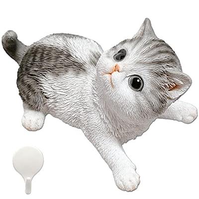 Figurine de Chat Réaliste TATOTTE, Aimant Mignon à Suspendre au Mur, Blanc Maquereau, Chat, Animal, Décoration d'Intérieur Apaisante, Produits Dérivés Chat, Cadeau, Inclut Mini H