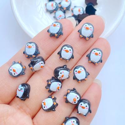50 Pcs Cute 9mm Resin Mini Penguin Flat Back Stone DIY Wedding Scrapbook Manicure Accessories