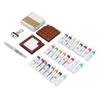 Portable Watercolor Palette Set 24 Color Paints Painting Brush Tiny Mini Artist Watercolor Travel Set with Clip