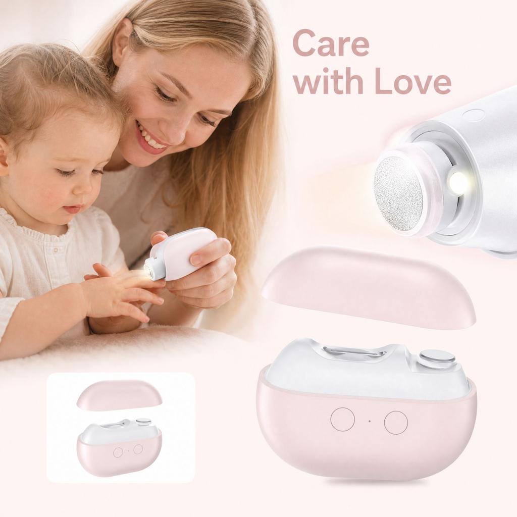 Nail for Seniors and Kids, Multifunctional Pinch-Free Nail Clipper with Grinding and Polishing