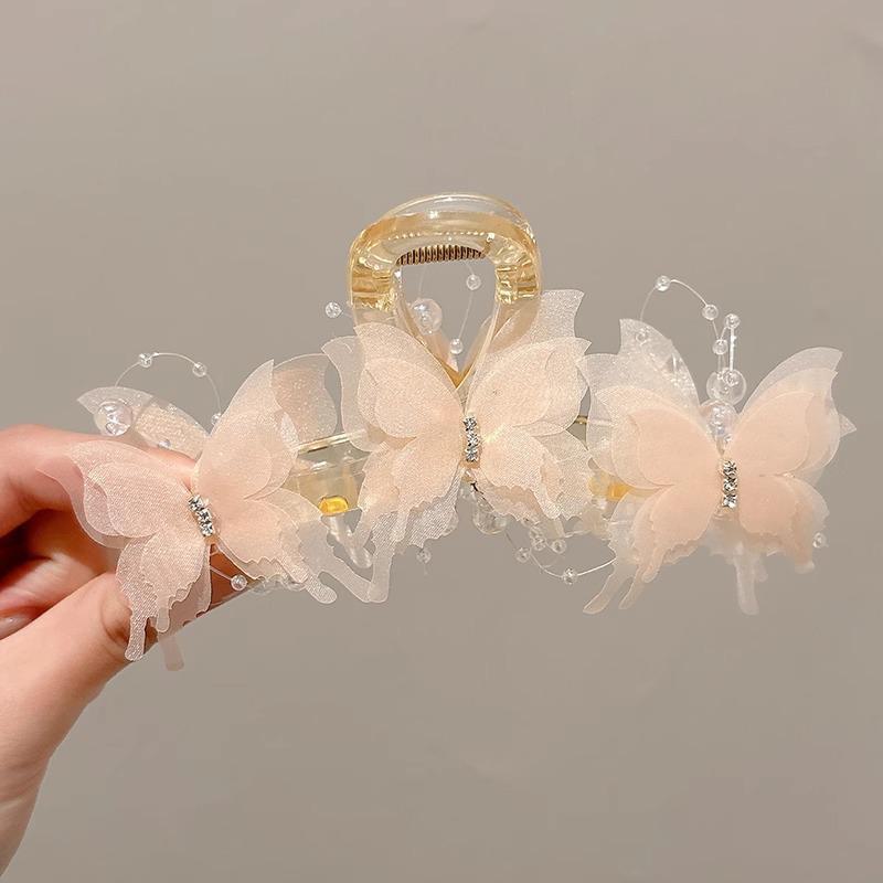 High-Grade Feather and Ostrich Hair Shark Clip for Autumn/Winter - Elegant Ponytail Headdress