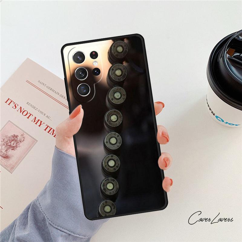 Coque de téléphone Collage de Balles d'Armes Militaires Pour Samsung Galaxy S24 S25 S23 S22 Ultra Note 10 20 Plus S20 S21 FE Housse