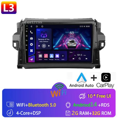 Android 12 For Toyota Fortuner 2 2015 - 2020 2 Din Car Radio Multimedia Video Player Stereo Carplay Auto 4G GPS Head Unit