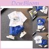 Stylish Summer Boys Outfit Set 2024 Soft Cotton Short Sleeve Cartoon Clothes For Kids