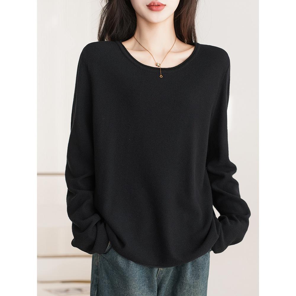 100% Reine Baumwolle Damen Strickpullover - Zart, Hautfreundlich, Lockere Passform, Übergröße, Frühling/Herbst Stil