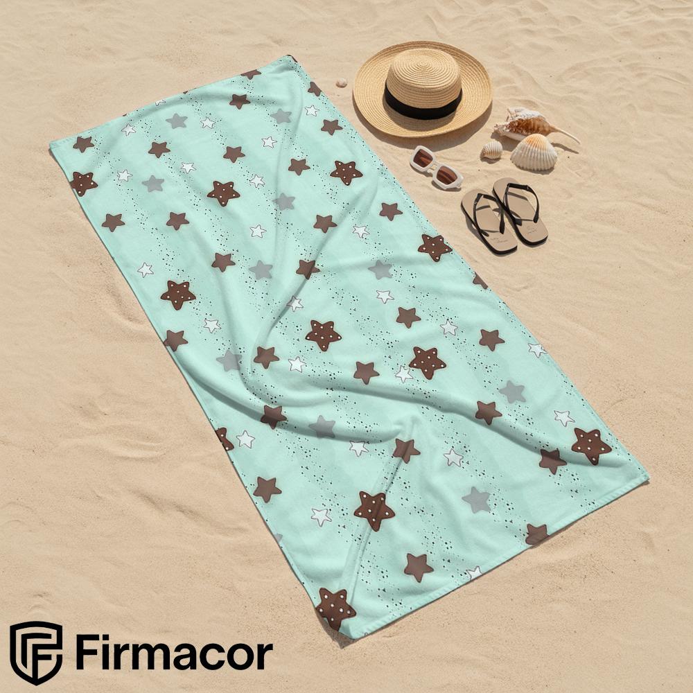 Mint Brown Star Microfiber Beach Towel Quick Dry Sand Free Oversized Soft Absorbent Bath Towel for Swimming Pool Travel Gym