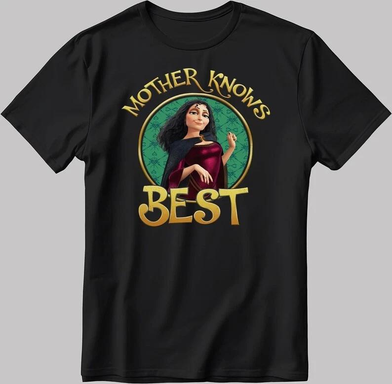 Tangled Rapunzel Mother Knows Black Tshirt S