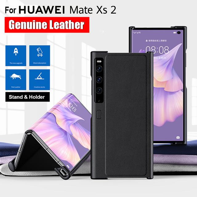 Genuine Leather For Huawei Mate Xs 2 Xs2 Case Ultra Thin Fold Stand Back Cover For Huawei Mate Xs 2 5g Case Fundas Capa