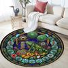 Aquatic Life Mandala Round Area Rug Under Office Chairs Bedroom Living Room Home Decor