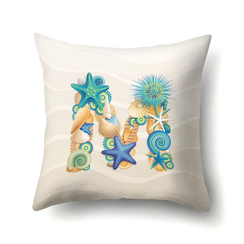 Polyester Pillow Case Decoration Home Furnishing 26 English Letter Printing Pillow Case Car Lumbar Pillow Bedside Mat