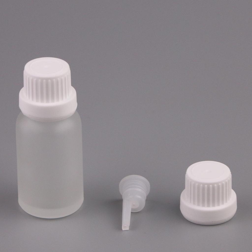 10ml Frosted Glass Essential Oil Bottle with White Dropper - Travel Size