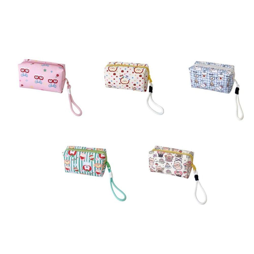 with Lanyard Cloth Cartoon Stationery Bag Pen Bag Pencil Pouch Korean Style Pencil Case  Student