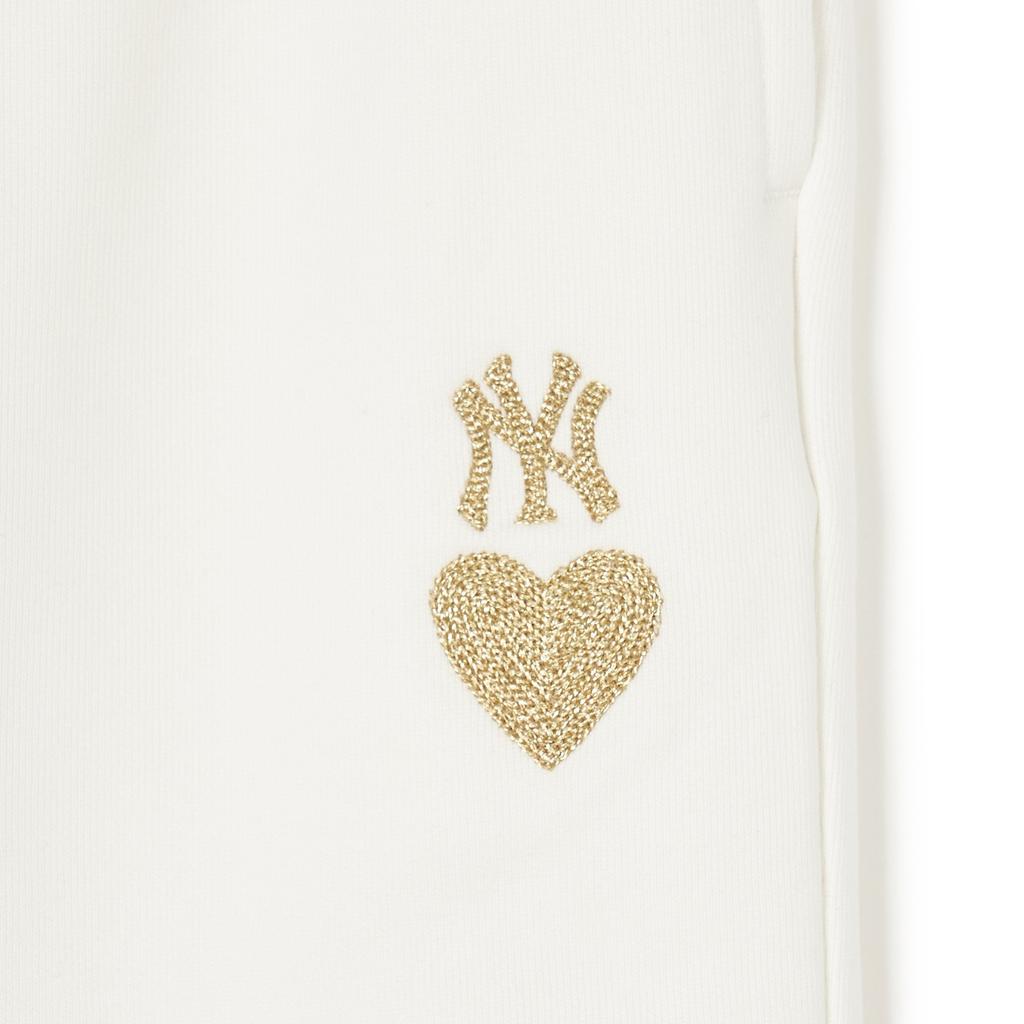 New MLB SS24 New York Yankees Knitted Sports Pants Unisex Cream 3APTH0141-50CRS
