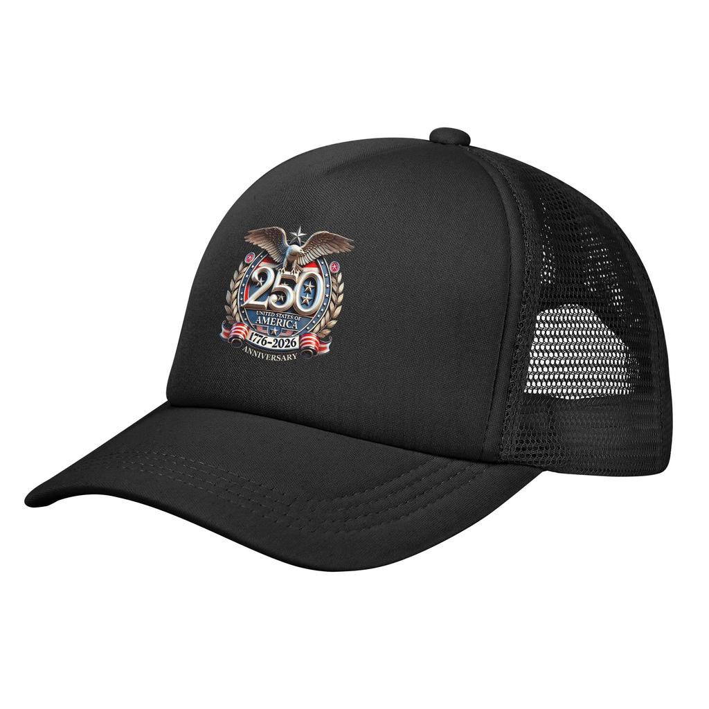 250 Years American Anniversary Snapback Hat For Man Woman Summer Cooling Mesh Side Caps Hats Adjustable Fit For Casual Headwear