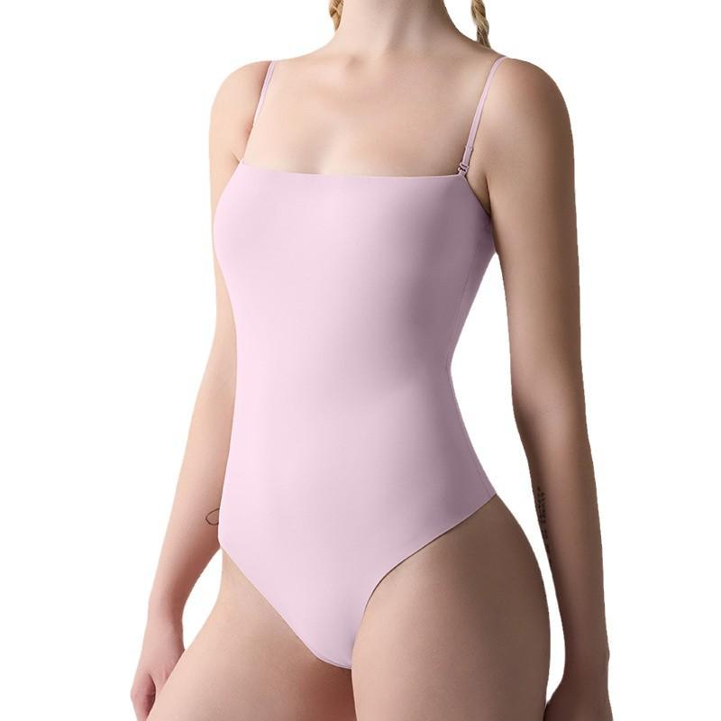 Slimming Nude Cami Bodysuit with Detachable Straps and Breathable Tummy Control.