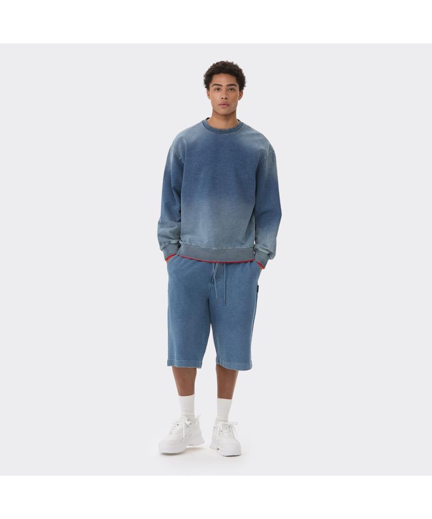 Keoseuuteommellou Blue Washed Two Tone Sweatshirt Cwtas26117Bux