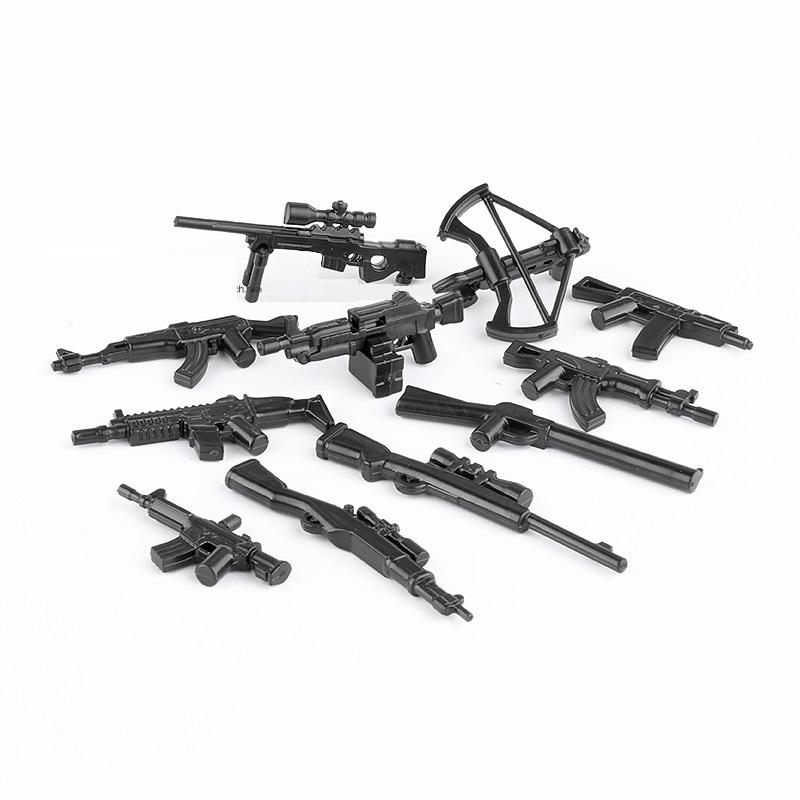 MOC WW2 Waffensets Militärspielzeugsoldaten SWAT Pan 98K Waffen Mini-Actionfiguren Zubehör Armee Bausteine Spielzeug