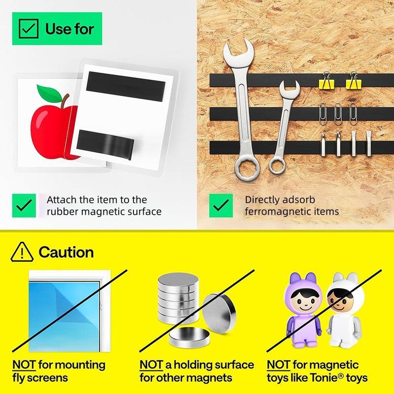 Self Adhesive Magnetic Tape Cuttable Rubber Magnetic Strip For Fridge Wall DIY Photo Poster Fixing Tape Home Office Storage Tool