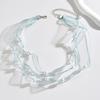 Pearl Organza Ribbon Choker, Sweet Simple Korean Style Clavicle Necklace