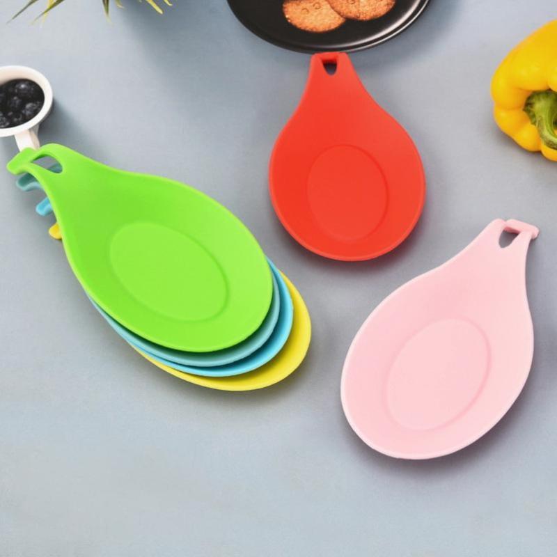 Spoon Rest, Silicone Heat-Insulating Spoon Rest, Spatula Holder, Heat-Resistant Cutlery Placemat Tray, Kitchen Tools