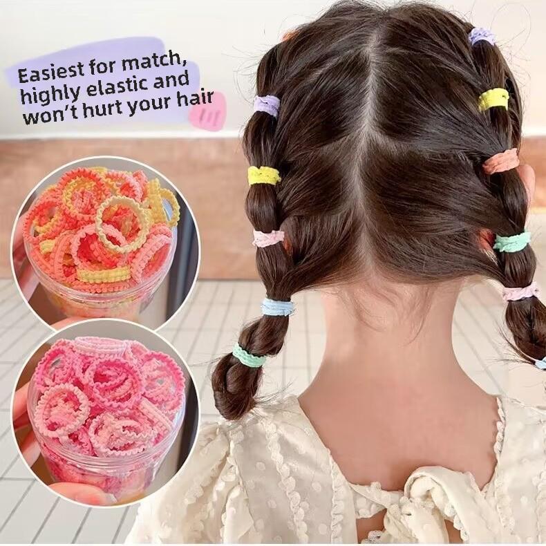 50-Piece Set: Lace Children's Thumb Rings & Ponytail Holders - Gentle On Hair, New Style Rubber Bands