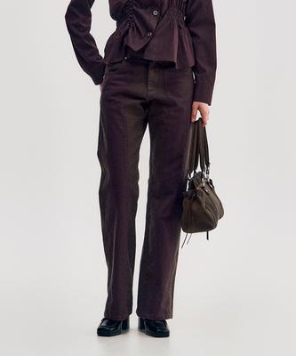 Kimjisu Two-Tone Straight Washed Pants _ Brown