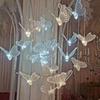 10-Head Wedding Props Crystal Luminous Butterflies Chandelier Light Detachable Hotel Stage Pendant Lamps Ceiling Hanging