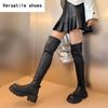Stretch Damen Overknee Stiefel Mode Weiche Lederschuhe Herbst Winter Dicker Absatz Damen Knight Long Booties