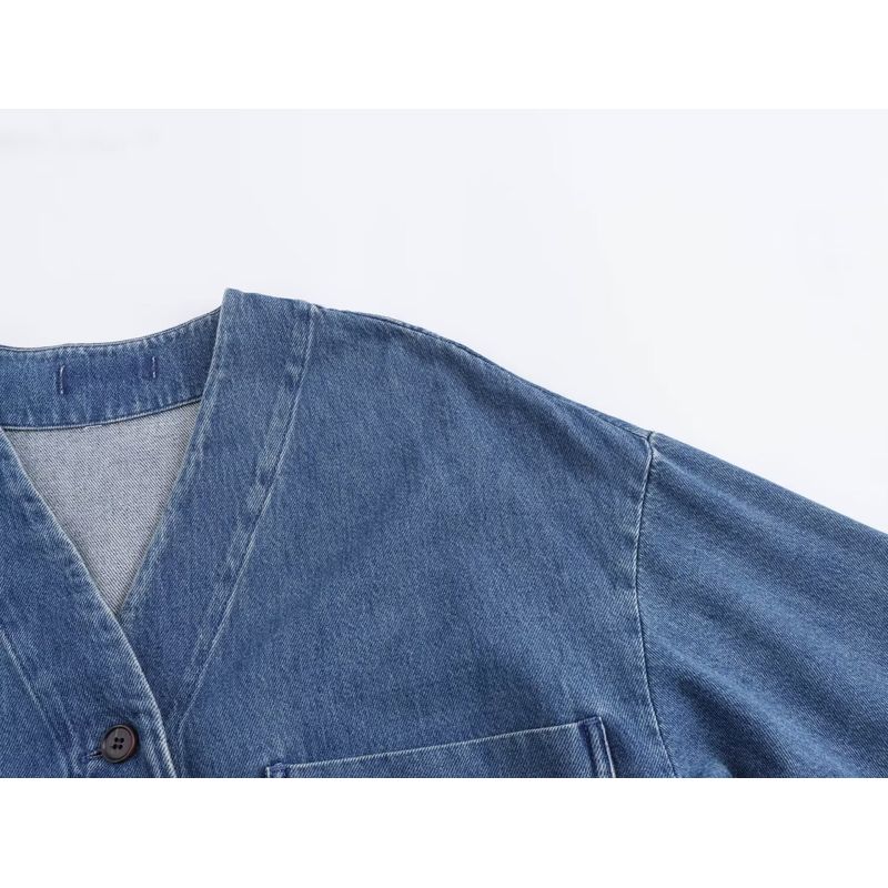 Kaslead New Arrival Women's Fashion Style Fashion Casual Minimalist Drop Shoulder Denim Shirt 1254868001