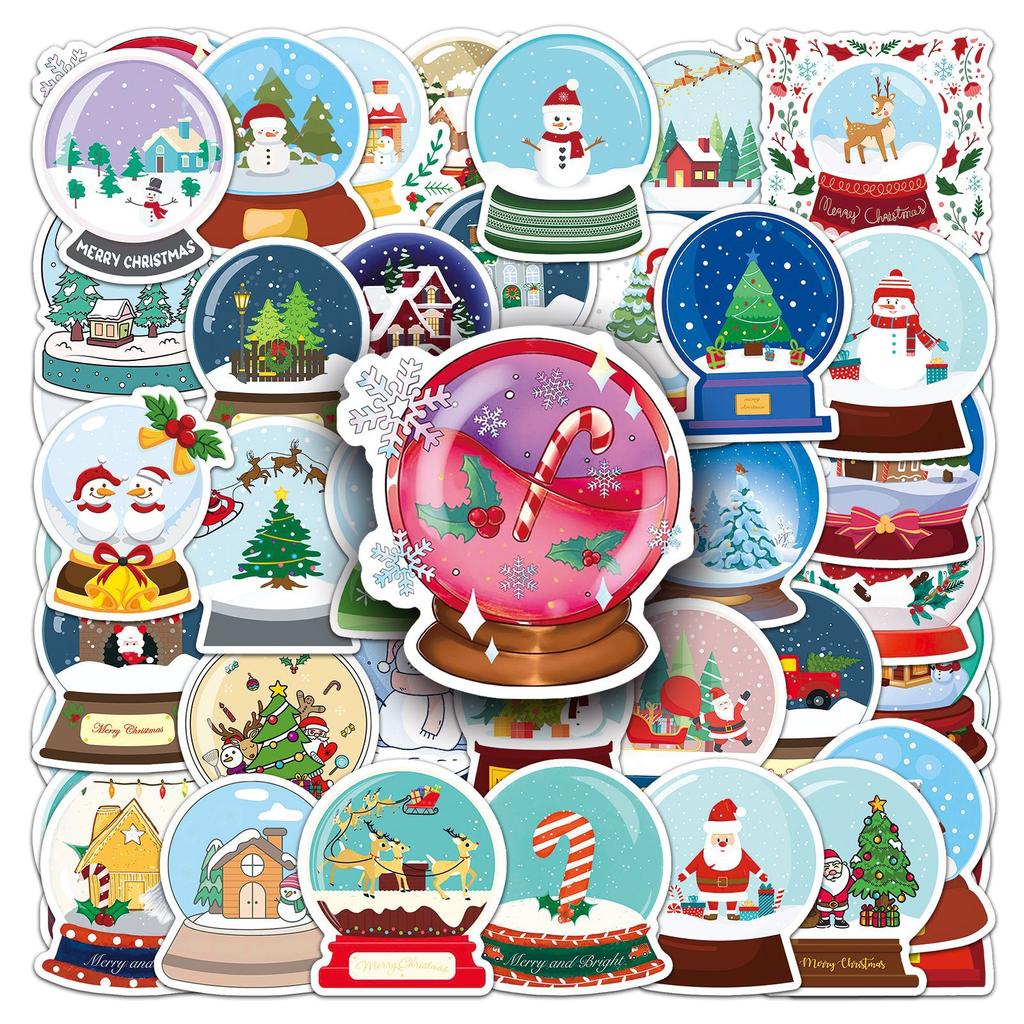 51 Christmas Doodle Stickers Personalized Cartoon Holiday Christmas Decoration Mobile Phone Case Suitcase Stickers