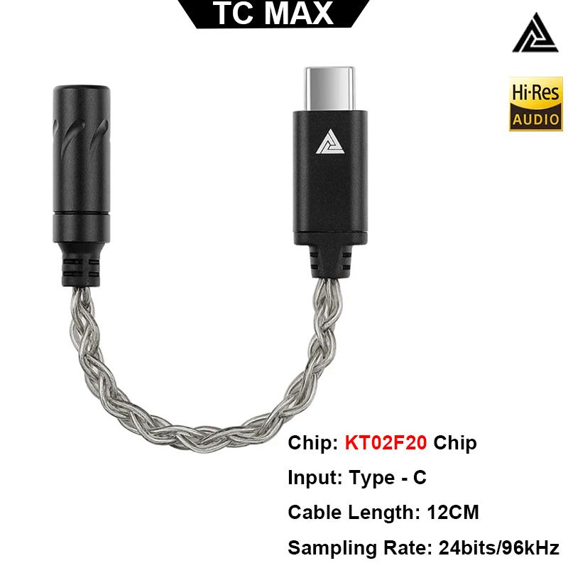 QKZ TC MAX Pro USB Type C To 3.5mm Headphone Amplifier Audio Decoder IEM AMP Mobile Phone Adapter HiFi DAC CX31993/KT02F20 Chip