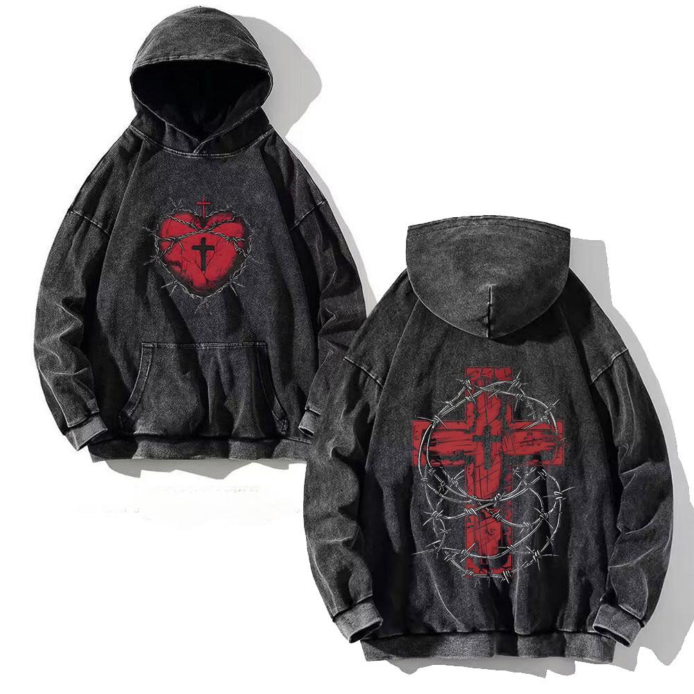 Hoodies Vintage Women Men Skull Cross Print Hooded Sweatshirts Oversize Hip Hop Male Pullover Winter Clothes