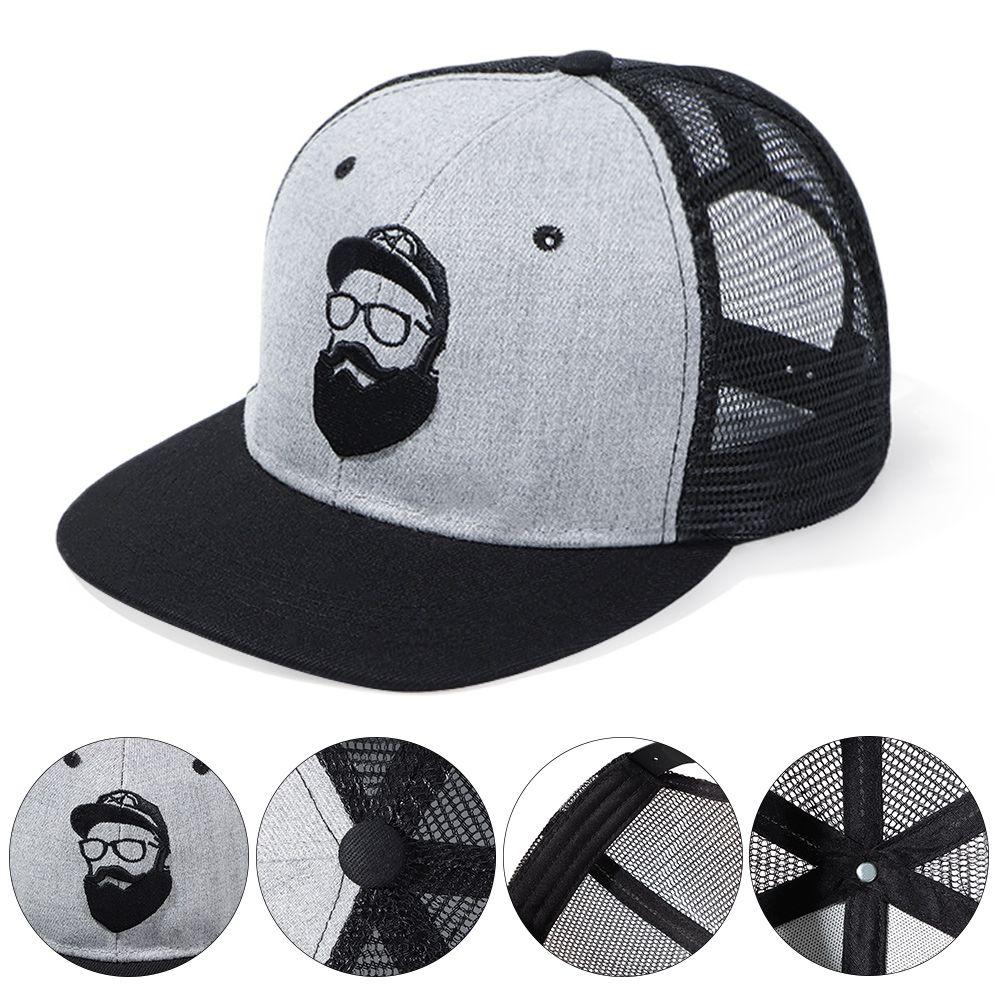 

Повседневные бейсболки Snapback для спорта на открытом воздухе в стиле хип-хоп, бейсболки с бородой, сетчатые кепки с вышивкой для стариков
