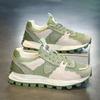 Color Block Fashion Chunky Sneaker Men Running Shoes Casual Leather Fabric Breathable Height Increased Platform Sport Shoes