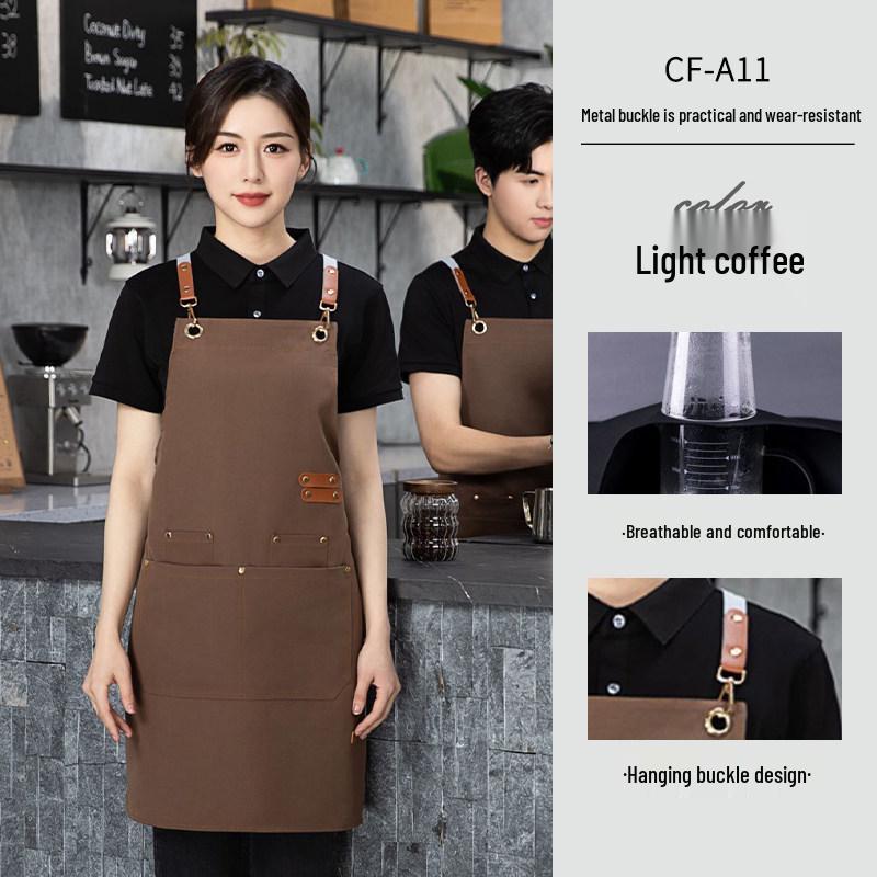 Custom High-End Workwear: Waterproof Oil-proof Apron for Women with Logo, Ideal for Catering, Coffee, and Milk Tea Shops