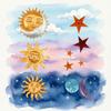 Multi-Cavities Cake Baking Mold Moon Sun Star Silicone Fondant Molds For Making Chocolate Candy Handmade Clay Craft