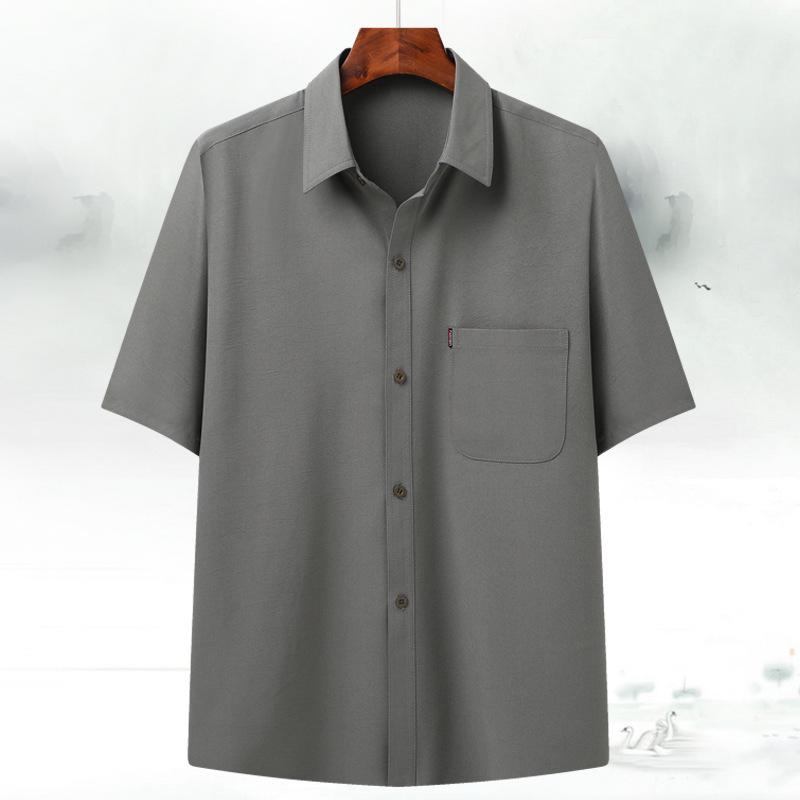 

Летняя рубашка с коротким рукавом из шелка Ice Silk для мужчин среднего и пожилого возраста 44/190 (190-205 lbs)