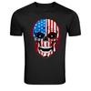 American Flag Skull Graphic T-Shirt Patriotic USA Tee