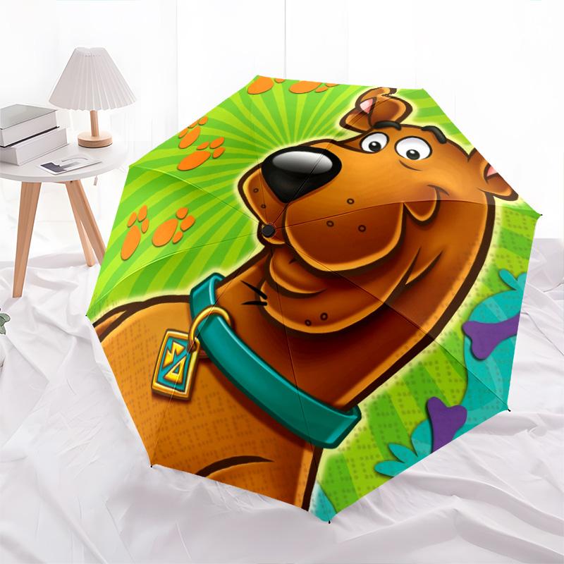 Scooby-Doo pattern, automatic folding umbrella, portable and foldable design, 8 ribs, a Christmas or birthday gift.