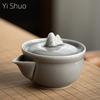 Ice Gray Enamel Pot Ceramic Kung Fu Teapot Teacup Japanese Style Handmade Iceberg Tureen Make Device Ceramic Teapot Tea Infuser