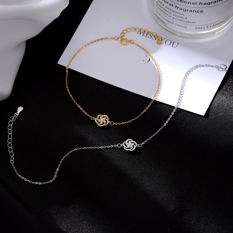 Banyan Tree S925 Silver Camellia Bracelet: Fresh Floral Design for Women, 2023 Trend
