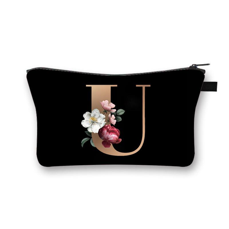 Alphabet Printed Change Bag Multifunctional Travel Storage Bag Elementary School Polyester Stationery Zipper Pencil Bag